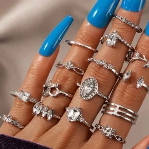 15pcs Rhinestone Decor Ring - Picture 1 of 3